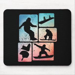 Mousepad Engraçado Snowboard Lover Snowboarder Esportes de