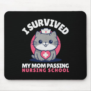 Mousepad Engraçado, Sobrevivi à Mãe Enfermando Gato Bonito