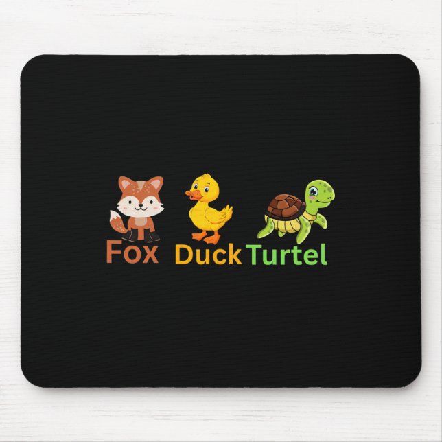 Mousepad Engraçado Sutil Tapete Raposa Tartaruga Cachorro 1 (Frente)