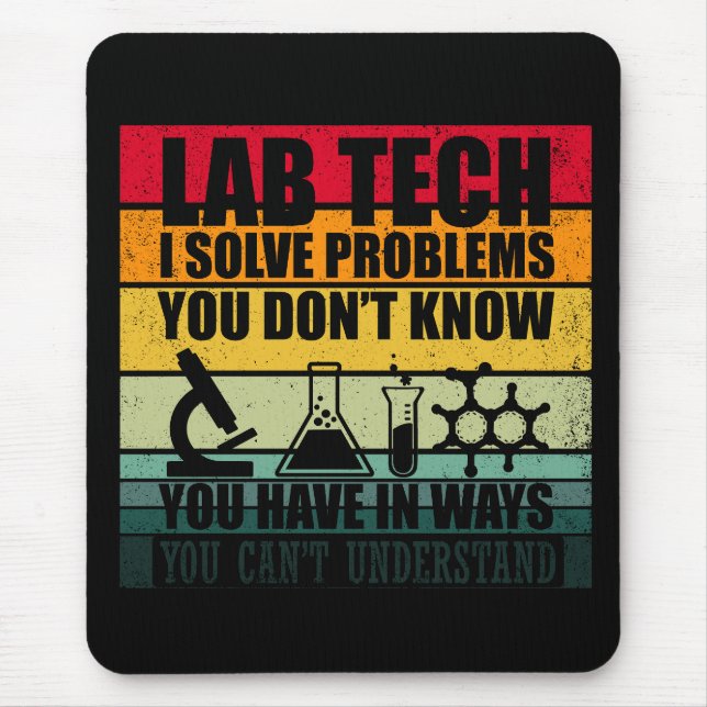 Mousepad Engraçado técnico de laboratório cita humor técnic (Frente)
