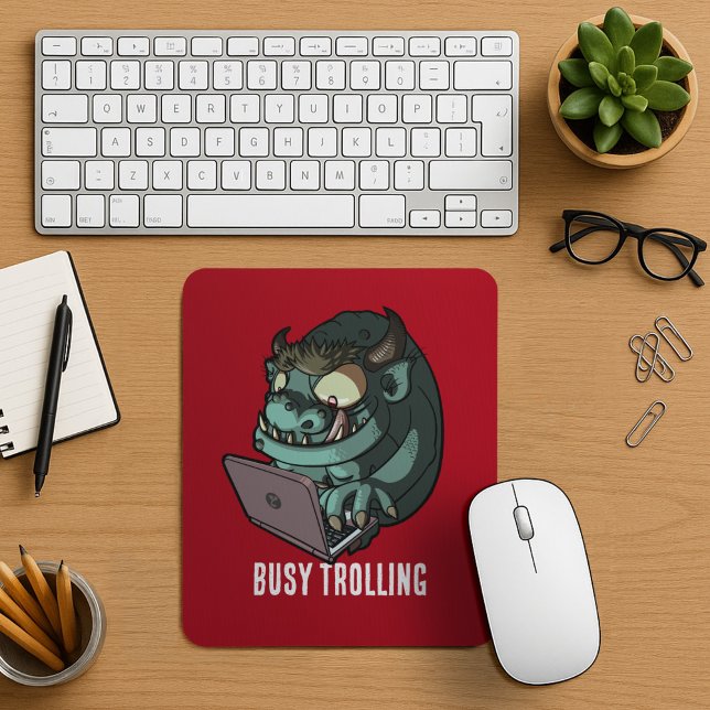 Mousepad Engraçado Troll de Internet Ocupado Rolando Cartoo (Criador carregado)