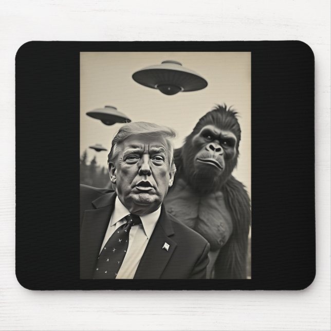 Mousepad Engraçado Trump Bigfoot Selfie Com Alienígena Estr (Frente)