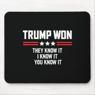 Mousepad Engraçado Trump Ganhou Eles Sabem Que Eu Sei