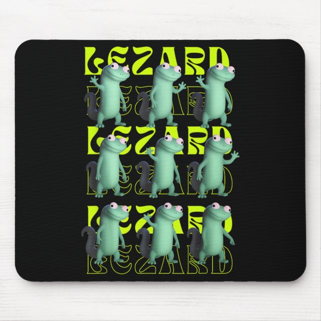 Mousepad Engraçado Weircore Animal Men Lizard Lizard Liz (Frente)