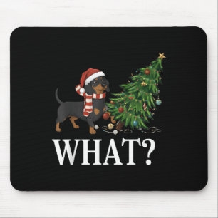 Mousepad Engraçado Xmas Dachshundempurrando Árvore de Natal