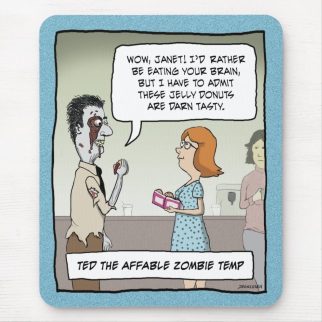 Mousepad engraçado: Zombi do escritório (Frente)