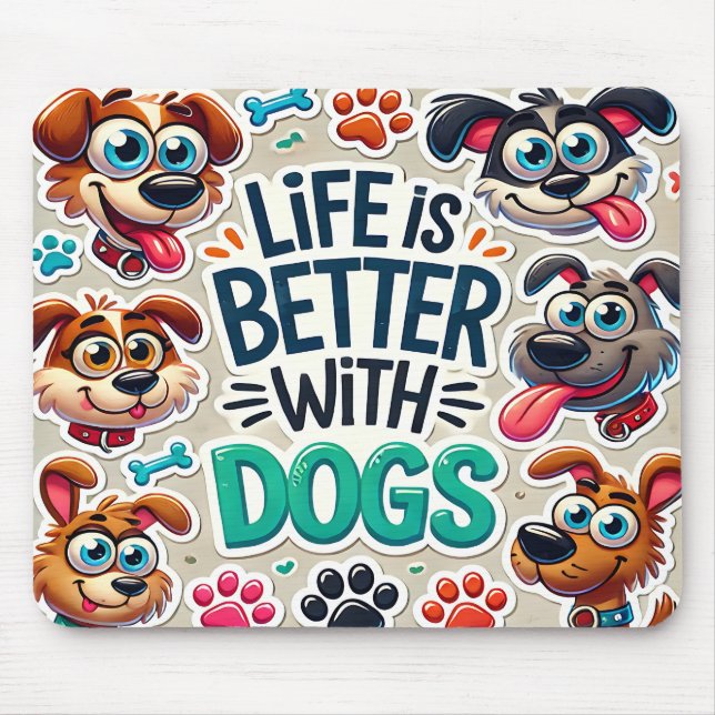 Mousepad Engraçados Cachorros (Frente)