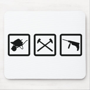 Mousepad engrenagem do trabalhador da construção