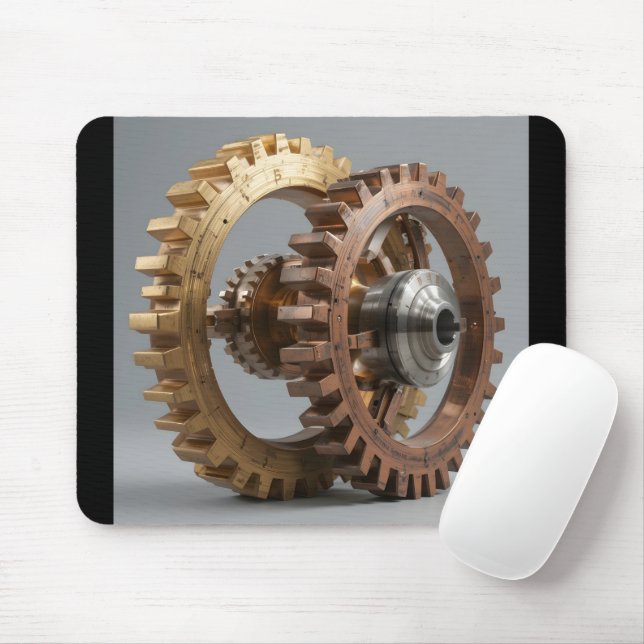 Mousepad Engrenagens metálicas intertravadas (Com mouse)