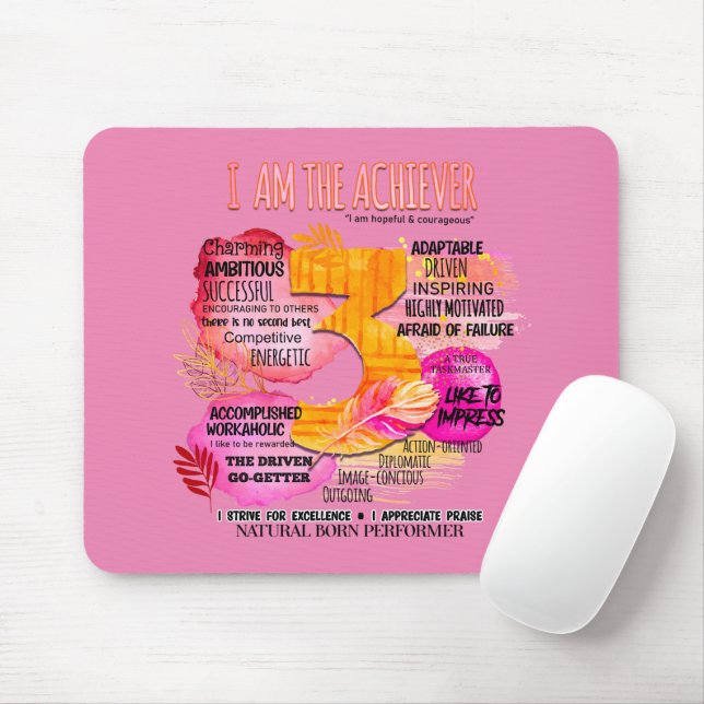 Mousepad Enneagram Tipo 3 - Eu Sou O Achiever (Com mouse)