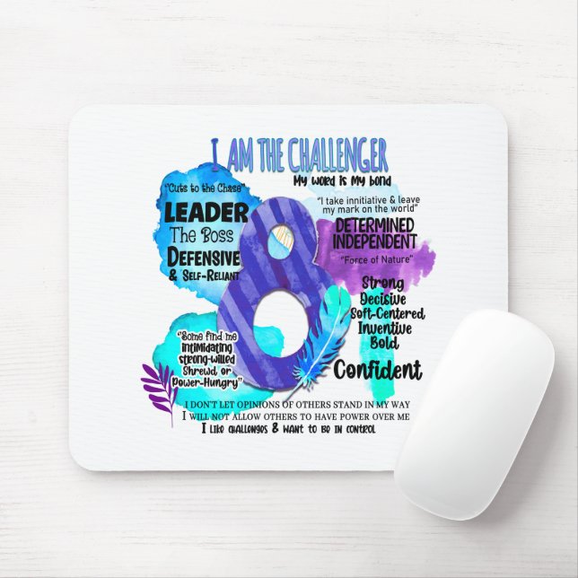 Mousepad Enneagram Tipo 8 - Sou O Desafiador (Com mouse)