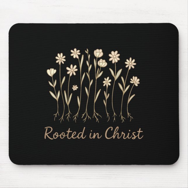 Mousepad Enraizada Em Flores Cristos Garota Cristã Daught (Frente)