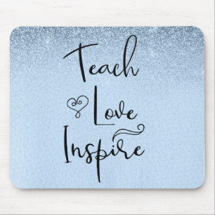 Mousepad Ensinar Amor Inspira Ombro Azul Professora