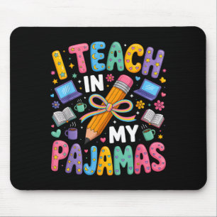 Mousepad Ensino de pijama citação engraçada professor remot