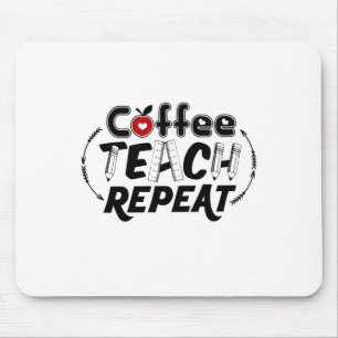 Mousepad Ensino do Café de Arte do Professor Repetir