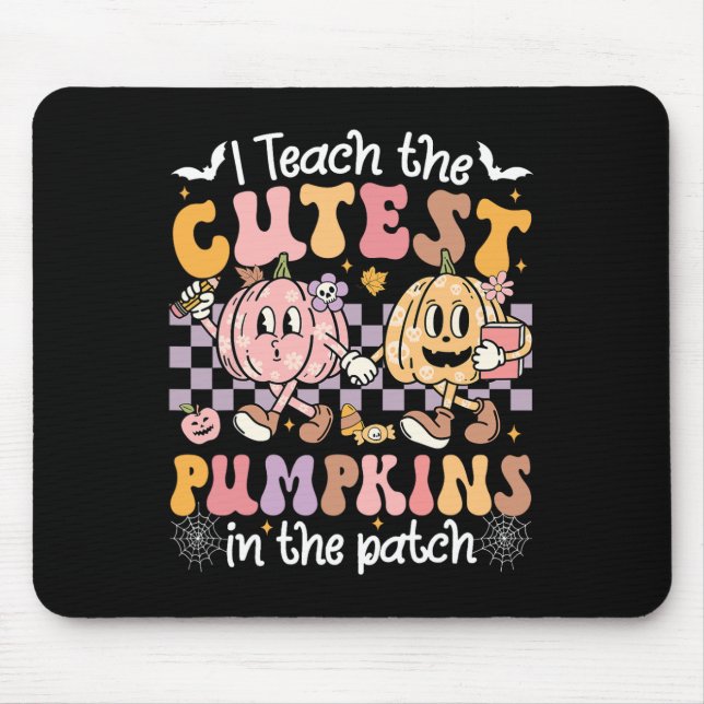 Mousepad Ensino Os Pumpkins Mais Bonitos No Patch Retro Tea (Frente)