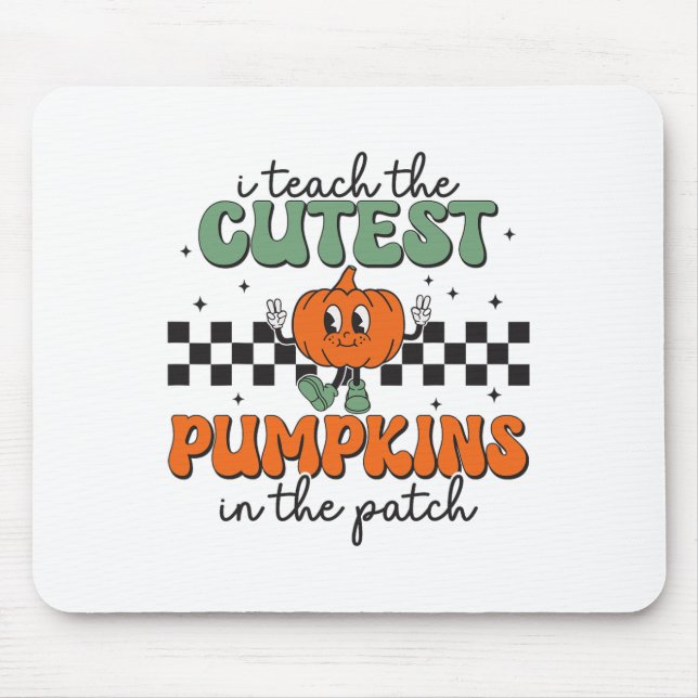Mousepad Ensino Os Pumpkins Mais Bonitos No Patch Retro Tea (Frente)