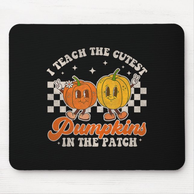 Mousepad Ensino Os Pumpkins Mais Bonitos No Patch Retro Tea (Frente)