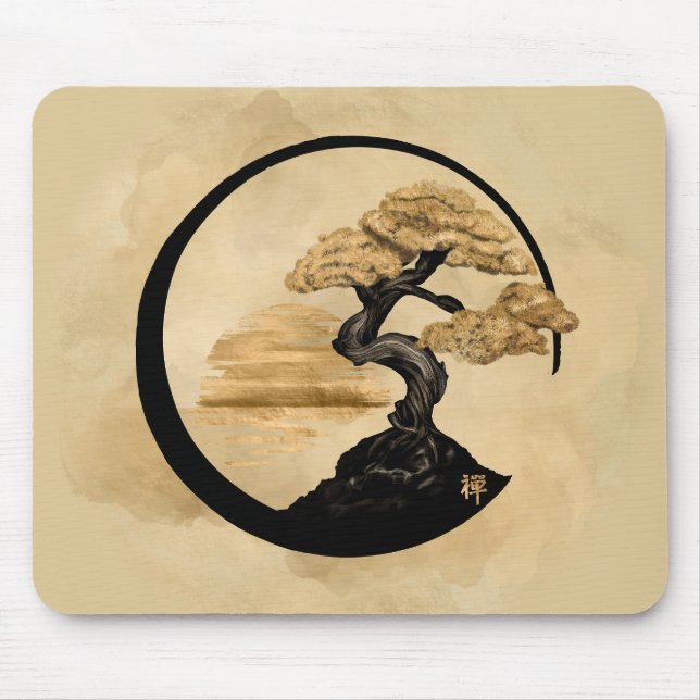 Mousepad Enso Zen Circle Bonsai - Ouro Sunrise (Frente)