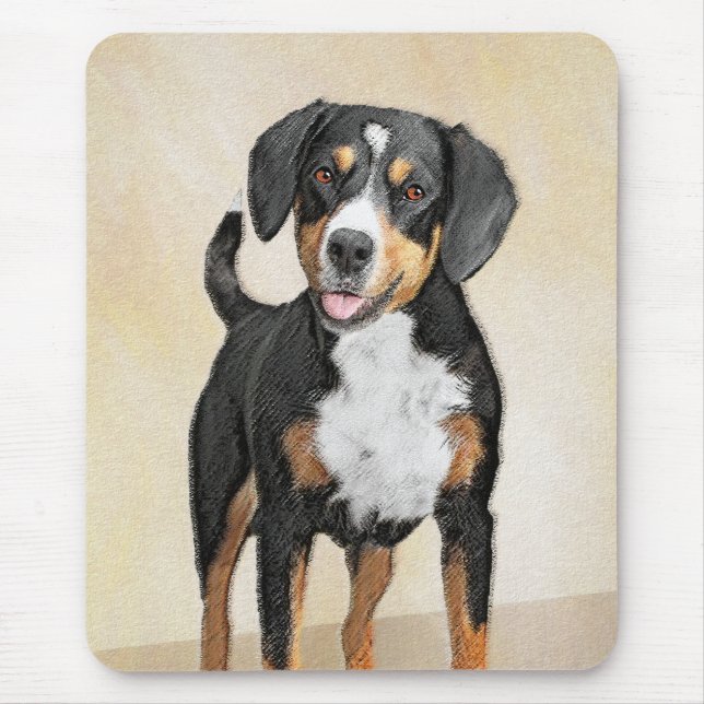 Mousepad Entlebucher Mountain Dog Painting - Arte Original (Frente)