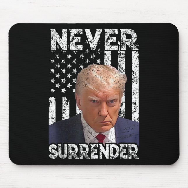 Mousepad Entregue Trump Mug Shot 2024 American Flag Women (Frente)