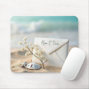 Mousepad Envelope de Casamento na Praia na Areia