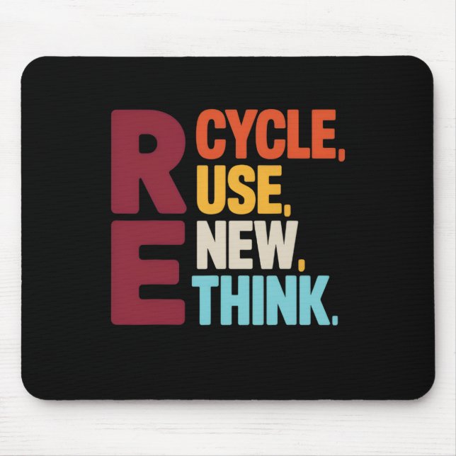 Mousepad Enviro do Dia da Terra repensado pelo Reciclar eng (Frente)