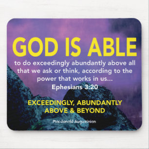 Mousepad Ephesianos 3:20 DEUS É CAPAZ DE Superar Escritura