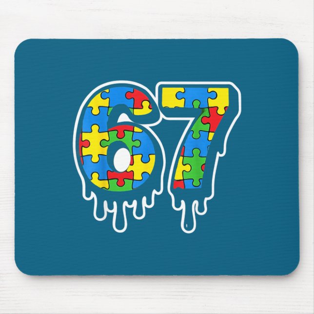 Mousepad Epic Autism Six Seven Drip 67 Number (Frente)