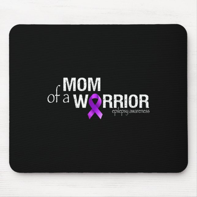 Mousepad Epilepsia Consciência Mês Mãe de um Guerreiro Roxo (Frente)
