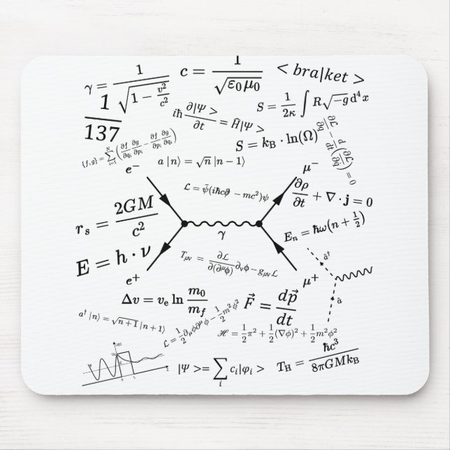 Mousepad Equações e fórmulas de física (Frente)