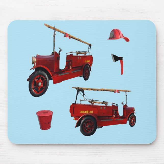 Mousepad Equipamento De Combate A Incêndios Vintage, (Frente)