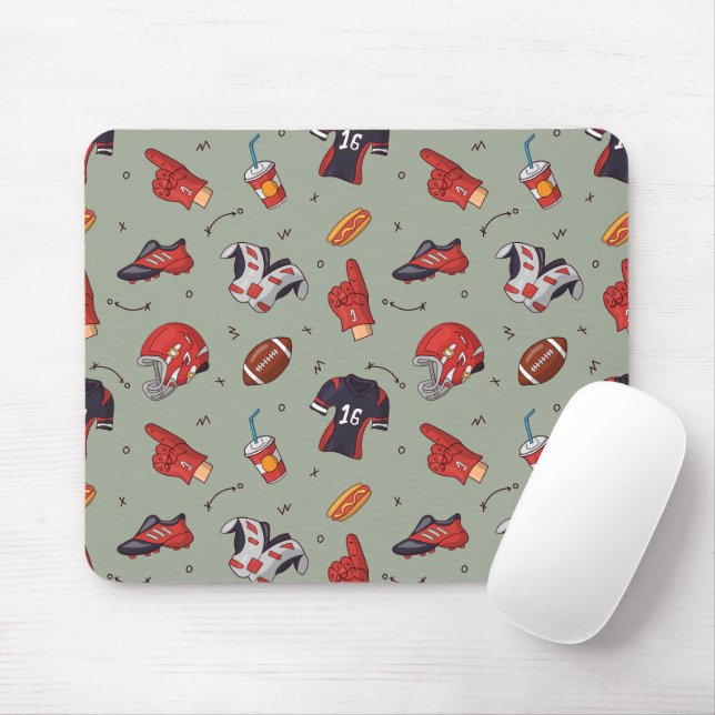 Mousepad Equipamento desportivo de futebol com padrão de Co (Com mouse)