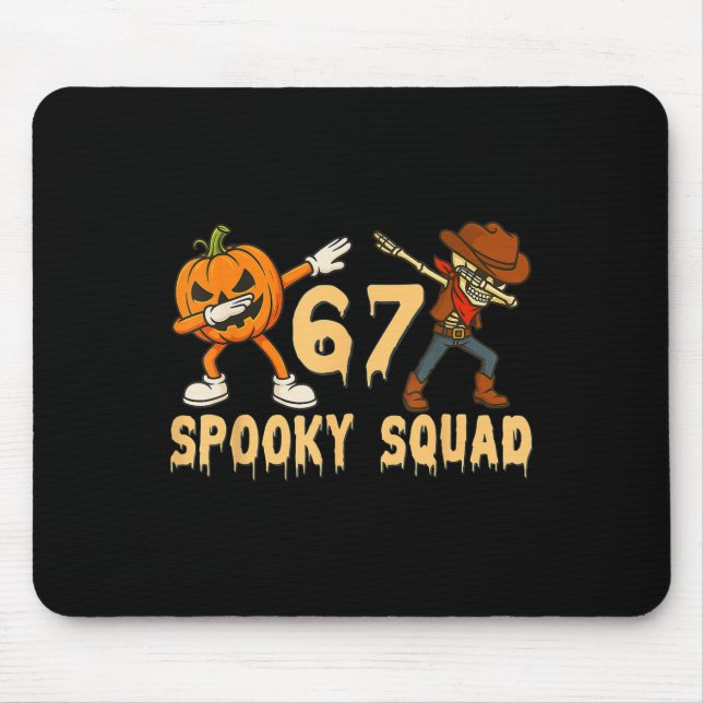 Mousepad Equipe Assustadora Abóbora 67 Meme de Halloween 6  (Frente)