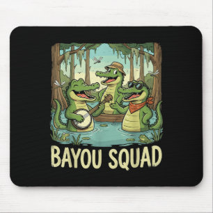 Mousepad Equipe Bayou Louisiana Jacaré Retro Vida Selvagem
