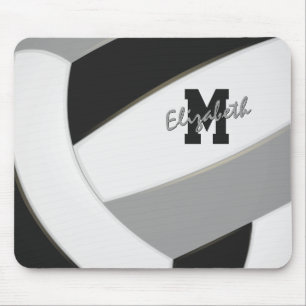 Mousepad equipe da cinza negra colorido voleibol personaliz