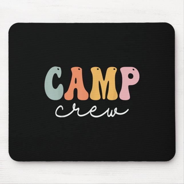 Mousepad Equipe de Acampamento Retro Divertido Vintage Feli (Frente)