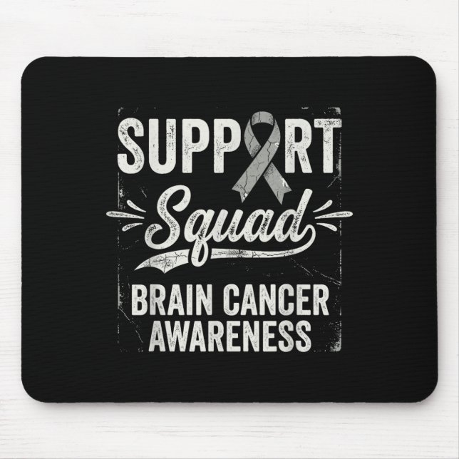 Mousepad Equipe de apoio conscientização tumor cerebral cân (Frente)