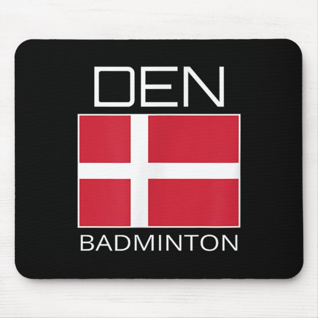 Mousepad Equipe de Badminton da Dinamarca Atleta Dinamarquê (Frente)