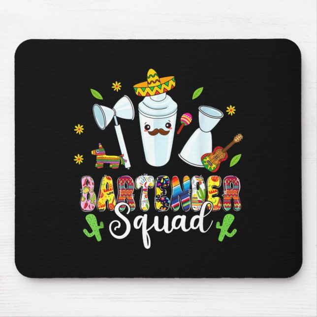 Mousepad Equipe de Barman Deixa a Festa Cinco De Mayo Mexic (Frente)