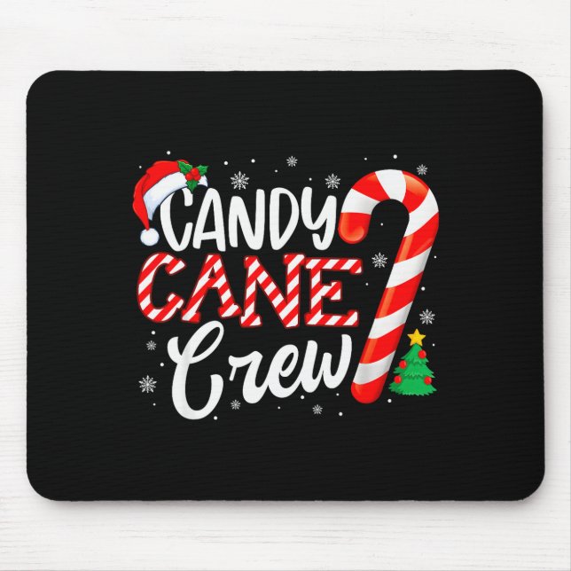 Mousepad Equipe de Bastão de Doces Piadas Pijamas de Natal  (Frente)