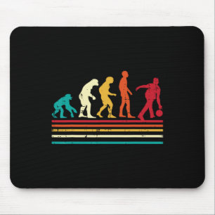 Mousepad Equipe de Boliche Retro Bowler Evolution Homens Mu