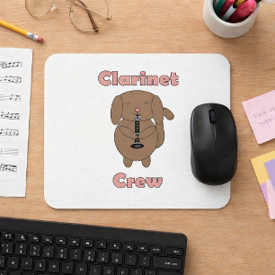 Mousepad Equipe de Clarinete Fofa Músico Cachorro