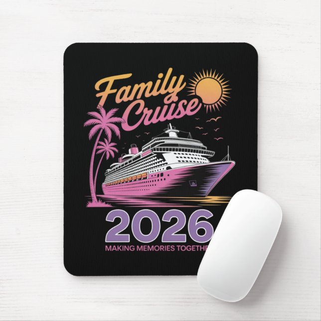 Mousepad Equipe de Cruzeiro Familiar 2026 Viagem Correspond (Com mouse)