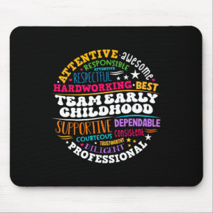 Mousepad Equipe de Educação Infantil Professor de Ece Volta