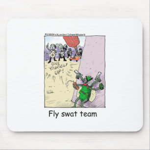 Mousepad Equipe de Esmagamento de Moscas Presentes Divertid