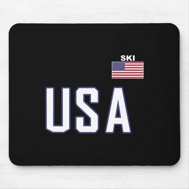 Mousepad Equipe de Esqui da Bandeira dos EUA Equipamento de (Frente)