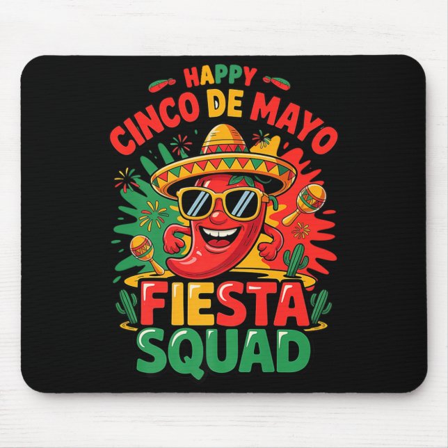 Mousepad Equipe de Festa Cinco De Mayo Divertido 5 De Mayo  (Frente)
