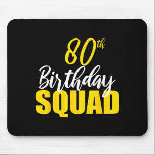 Mousepad Equipe de festa de aniversário de 80 anos feliz gr