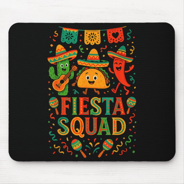 Mousepad Equipe de festa engraçada cinco de maio chapéu cac (Frente)